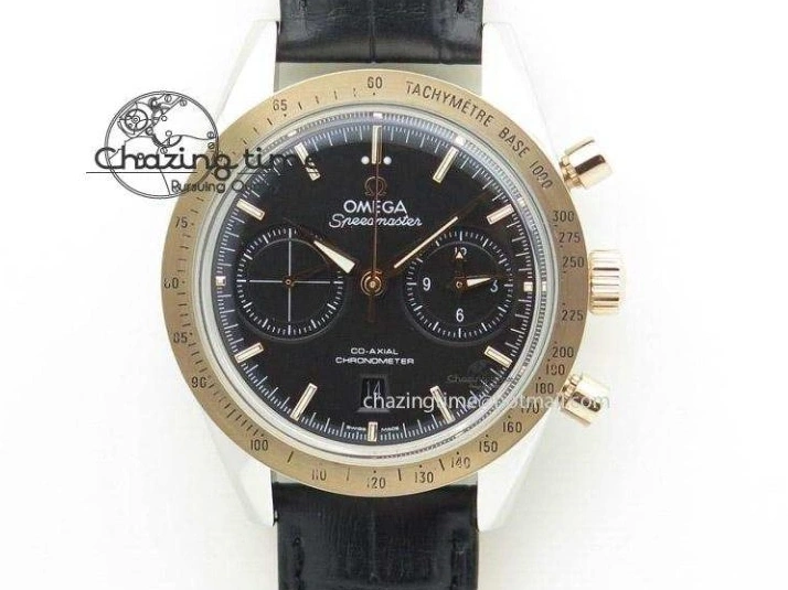 0225 Supportive Speedmaster SS 2013 Pro Racing On Black Leather Strap Manual Winding Chrono Movement 8229